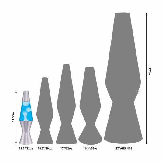 11.5″ LAVA Lamp – White/Blue/Silver - US 8414