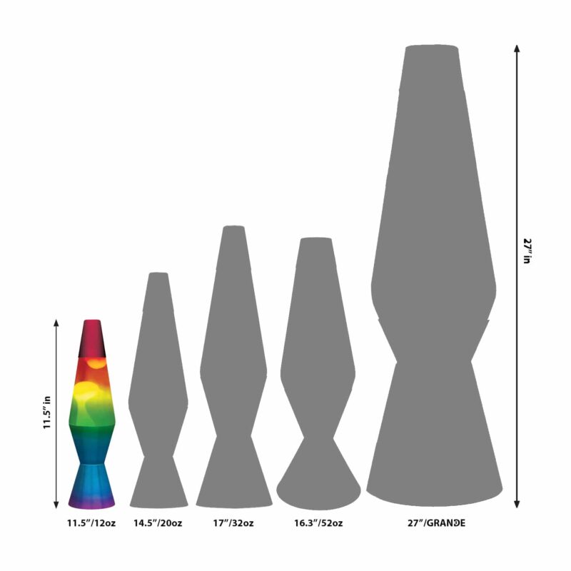 11.5″ LAVA Lamp Rainbow – White/Tricolor - US 2805