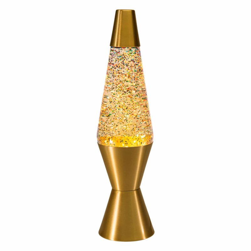 14.5″ LAVA Lamp Rainbow Glitter – Clear/Gold - US 6028