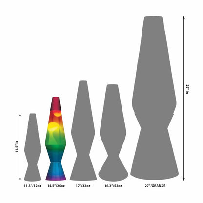 14.5” LAVA Lamp Rainbow – White/Clear/Tricolor - US 1232